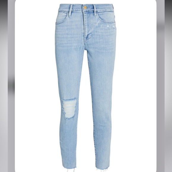 Frame Denim Jeans Frame Le High Skinny Crop Jeans In Distressed